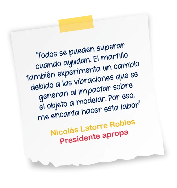 Cita manuscrita de Nicolás Latorre, presidente de Apropa.